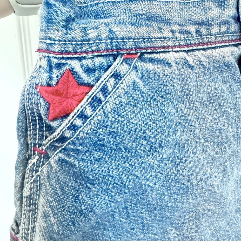 Vintage OshKosh B'gosh Blue Denim Skirt with Star embroidery 18 months
